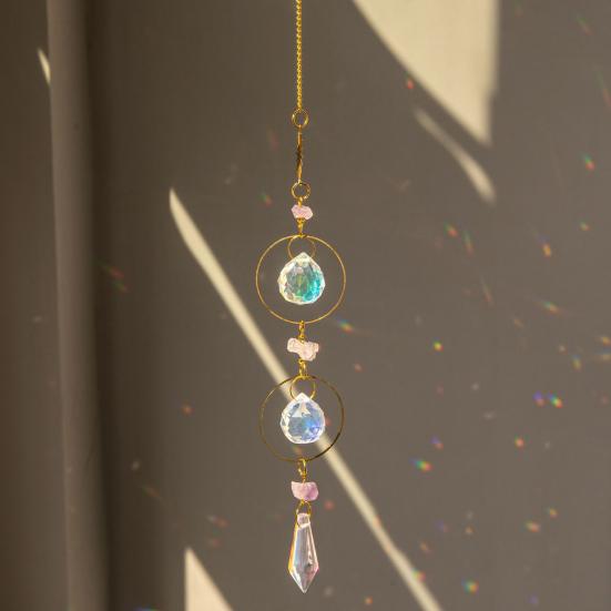 Faux Crystal Sun Catcher Hanging Colorful Sun Catcher Rainbow Prism Sun Catcher for Window Garden Tree Wedding Party Car Home Indoor Outdoor Decor