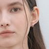 Halden Round Cubic One Touch Earrings (E026_silver)