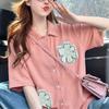 ZANZEA Women Casual Turn Down Collar Loose Half Sleeve Blouse