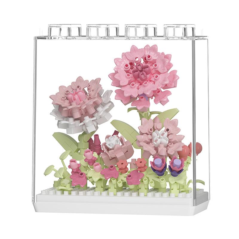 Non-Toxic Creative Building Blocks Dream Flower Box Everlasting Flower Series Desktop Ornaments Children Bouquet Gifts Assembled Toys
