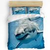 Shark Sea Wavy Teeth Mouth Printed Comfort Duvet Cover Pillow Case Home Textile Quilt Cover Boy Kid Teen Girl 3Pcs Bedding Collection
