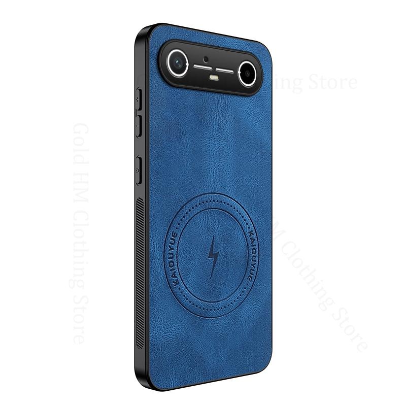 Capa Magnética Sem Fio para Carregamento Magsafe Para Tecno Spark Go Slim 5G Capa Anti-choque de Couro PU Para TECNO Camon 40 30 Pro 5G
