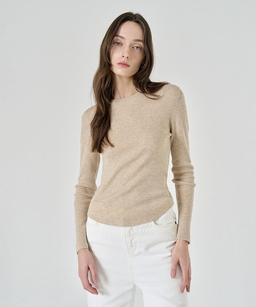 PELOTE Rounded Ribbed Knit T-Shirt (2 Colors)