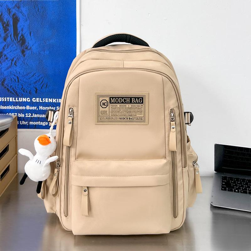 Schoolbag Is Specially Designed for New Schoolbags, Female Students, Nylon Retro Simple, Junior High School Students, Male Large-capacity Couple .