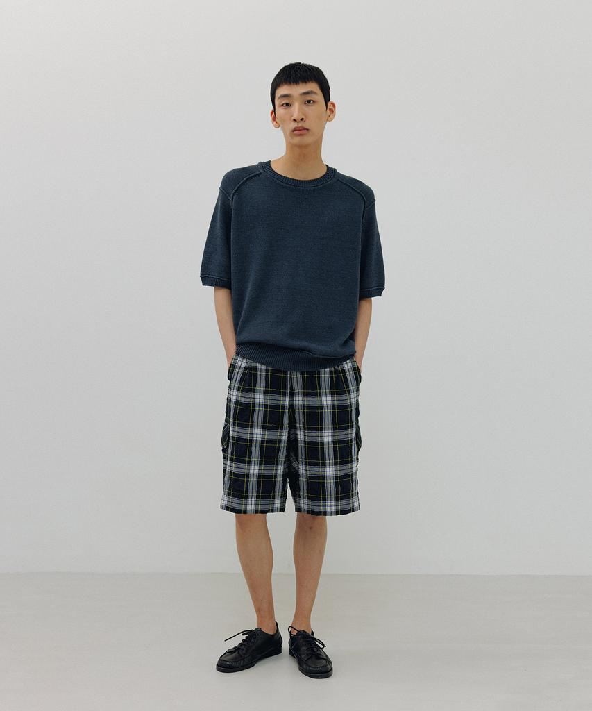 BLANKROOM Gym Half Knit_Indigo