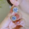 Delicate Small Round Stud Earrings For Women Girls Shiny Zircon Ear Buckle Simple Versatile Jewelry Accessories Gifts
