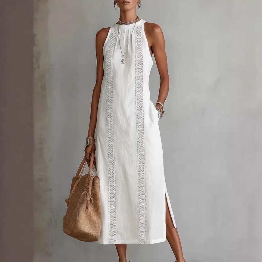 Polyester A Line Sleeveless Dress For Summer Vacation Casual Wear