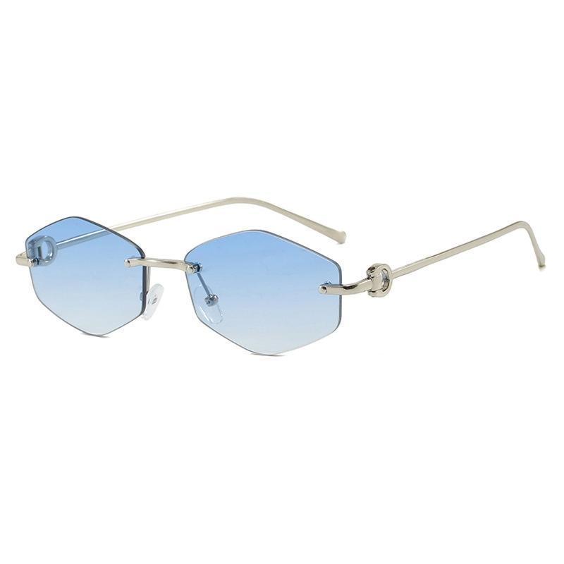 New Luxury Frameless Diamond Shaped Women Sunglasses Personalized Brand Design Trendy Men Gafas De Sol UV400
