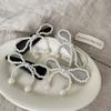 Glitter Pearl Bow Hairpin Niche Personality Versatile Bangs Clip Hair Accessories Headdress Edge Clip