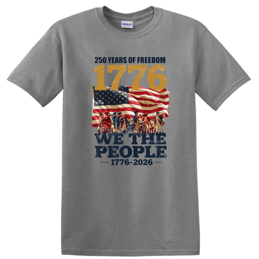 1776 Freedom T Shirt We The People 250 Years American Flag USA Bicentennial Tee