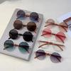 Lunettes de soleil rondes vintage Homme Nouvelle mode Rétro Double pont Nuances décontractées Femme Luxe Dégradé Multicolore Lunettes de soleil