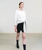 STEP AROUND Loose Fit Wrap Long Sleeve T-Shirts_Off White