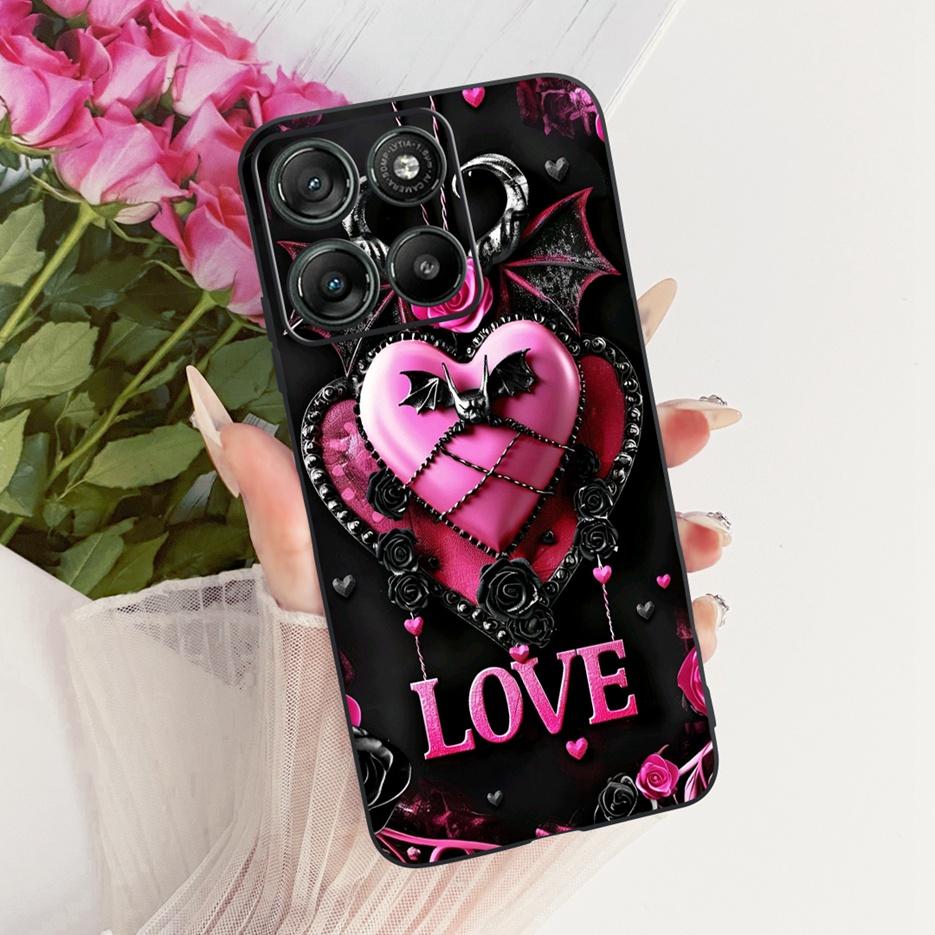 For Motorola Moto G67 Case Moto G77 XT2621-2 Cute Love Heart Painted Cover Soft Silicone Case For Motorola G77 G 67 MotoG67 Bags