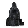 Angel-Schlingentasche Große Kapazität Wasserdicht Oxford-Gewebe Angel-Brusttasche für Angelzubehör Ausrüstung Schwarz Camo