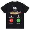 Fashion Fih Ruft Meme T-Shirt Humor Lustig Männer Frauen Hochwertige T-Shirts Sommer Baumwolle Lässig Kurzarm Streetwear