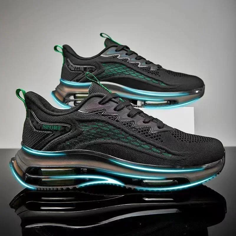 Black Red Men Sneakers Running Boots Outdoor Jogging Sports Shoes Mesh Breathable Cushioning Basket Footwear Male Big Size 45