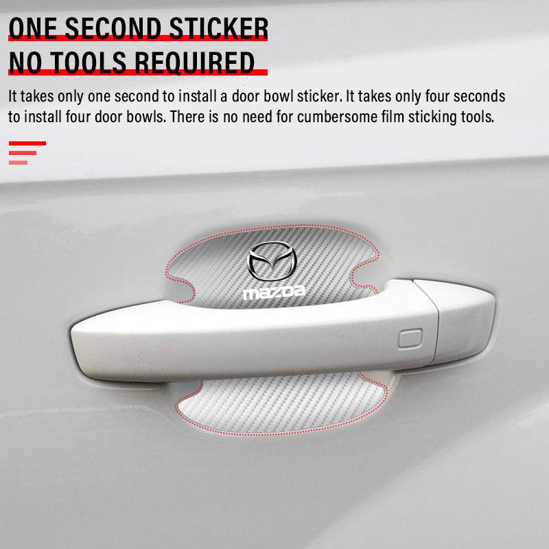 4 Stück Auto Türgriff Schutzaufkleber Emblem Autodekoration Styling Für Mazda 3 7 8 Atenza Axela 5 6 323 500 RX7 RX8 CX9 CX30 CX7 CX6 CX5