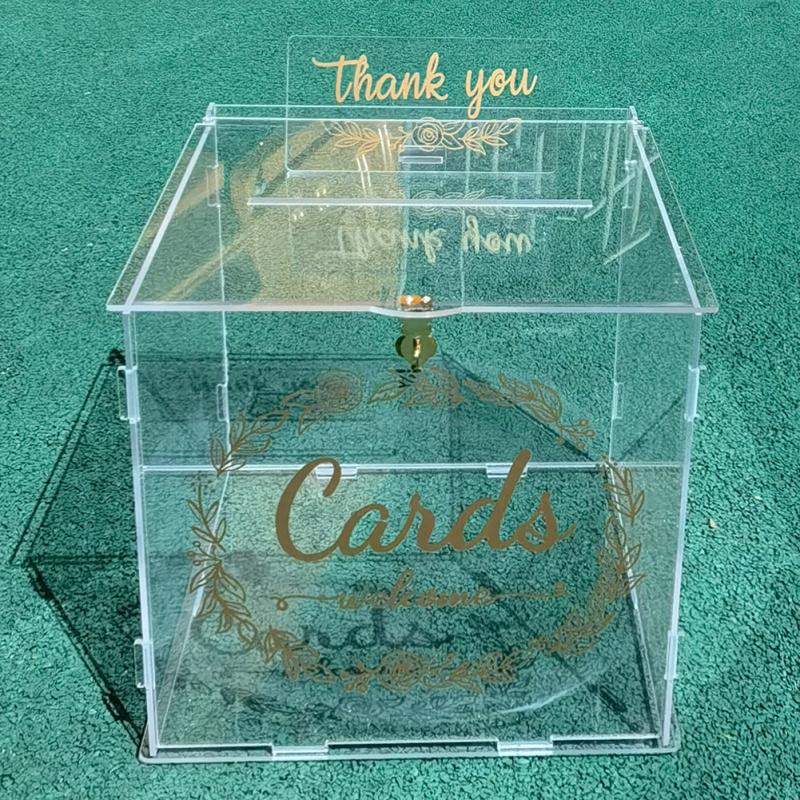Wedding Clear Card Box Money Case With Lock Party Supplies For Graduation Birthday Party Baby Shower
