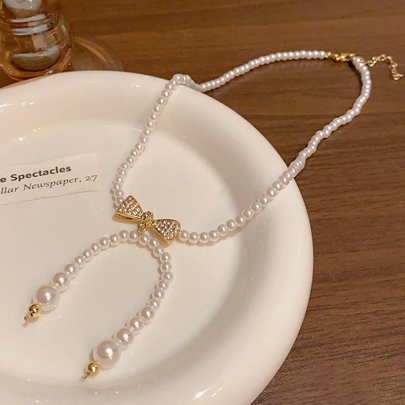 Korean High-End Baroque Pearl Necklace - Light Luxury Beaded Clavicle Chain for Women
