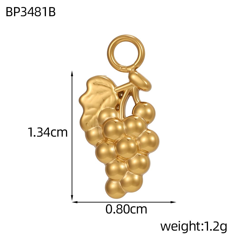 CARLIDANA Fruit Gold Plated Pineapple Avocado Strawberry Grape Pendant Stainless Steel Charms Accessories DIY Jewelry for Women