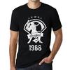 Men's Vintage Tee Shirt Graphic T Shirt Baseball Since 1988 Deep Black White Text