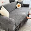 New Skirted Sofa Cover All Purpose  Four Season Anti Cat Scratch  Straight Row Three Seat Sofa Cover Cloth