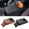 Car Console Armrest Box Increase Height Cushion With 2 Cup Holder PU Leather Armrest Cushion Elbow Support Protector Cover