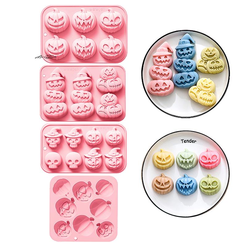 Halloween Pumpkin Theme Silicone Mold for DIY Chocolate Candy Cookies Soap & Cake - Ghost & Pumpkin Baking Decoration
