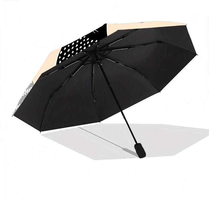 1pc Cat Pattern Automatic Open/close, All-Season Portable Folding Umbrella, Travel, Everyday, Formal Events - Compact Luxury Parasol, Outdoor Accessor