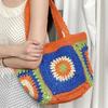 Lara Orange Flower Crochet Shoulder Bag Lala 2b194
