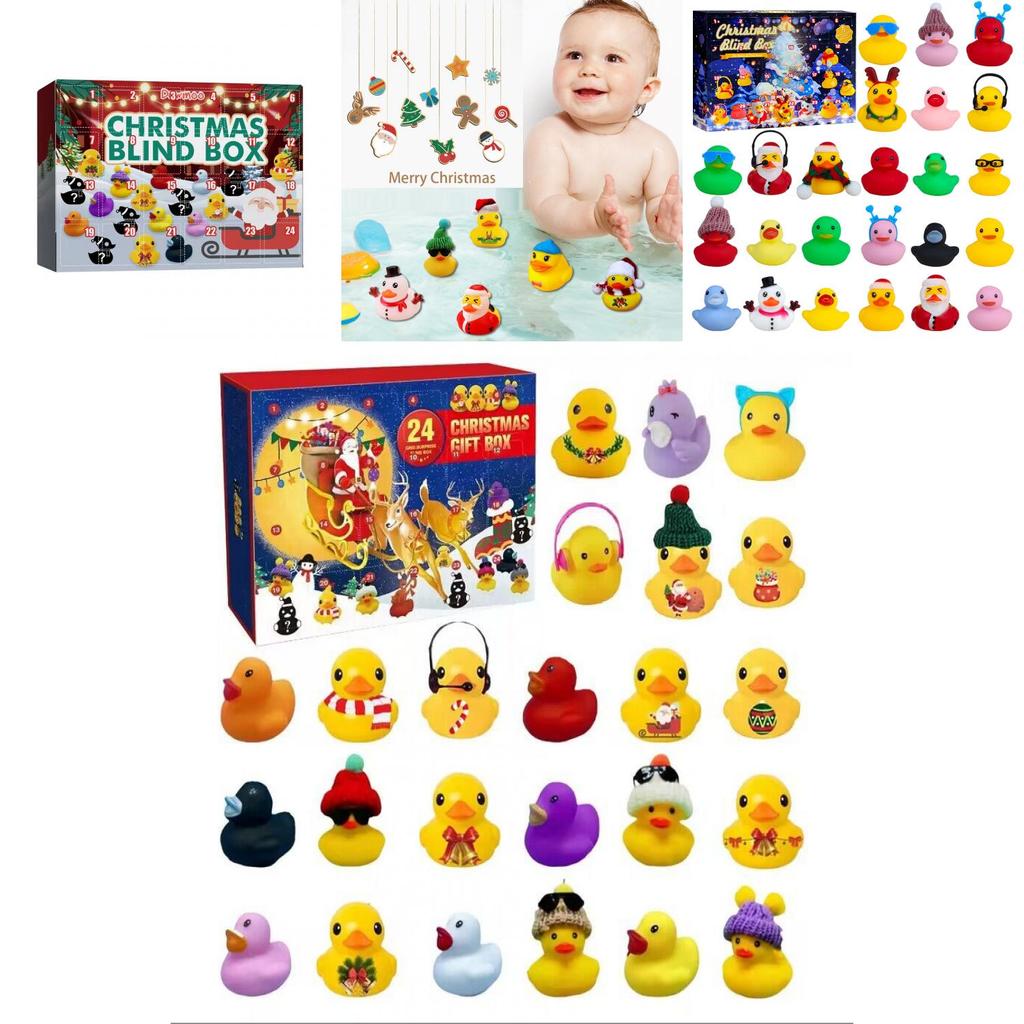 Funny 24 Days Christmas Countdown Calendar Blind Box Vinyl Duck Toy Set For Christmas Celebrations And Collectors