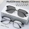 Moda Fotokromik Miyopi Gözlük Unisex Yakın Görüş Gözlükleri Vintage Renk Değişen Erkek kadın Eksi Diyoptri Gözlük