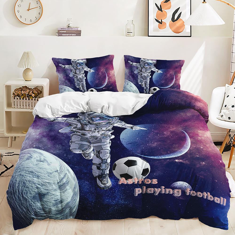 Juego de ropa de cama 3D Planet para habitación de niños, funda nórdica, funda de almohada, 2/3 piezas, para habitación de fanáticos del espacio, textiles suaves para el hogar, habitación infantil, decoración del hogar