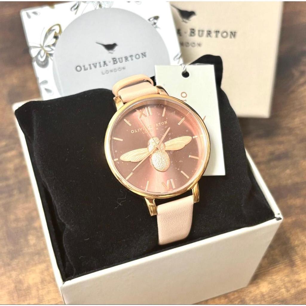 Used [New] Olivia Burton 3D BEE Light Brown X Baby Pink