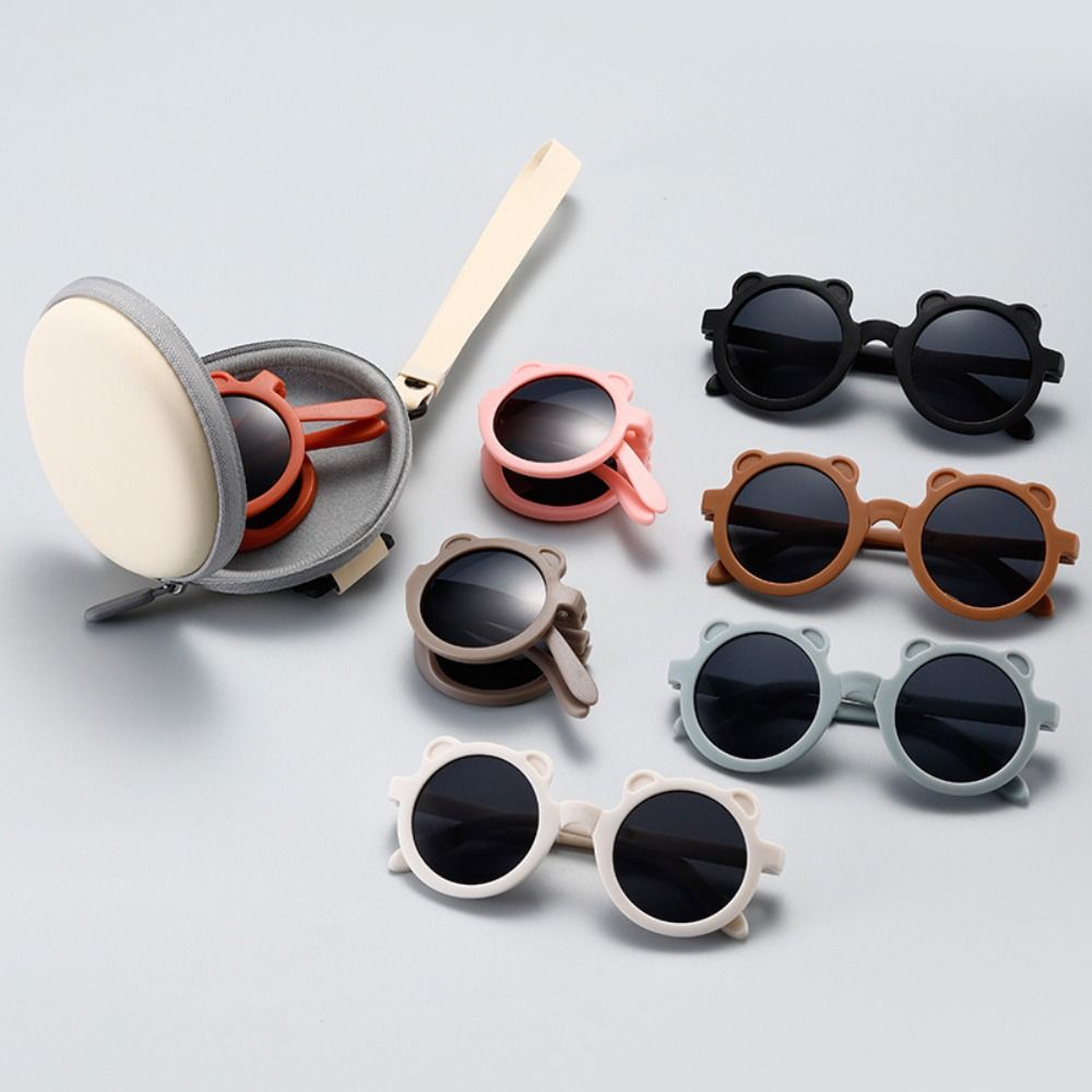 Bear Shape Children's Glasses Plastic Eyewear Accessories Light Weight Foldable Glasses Kids