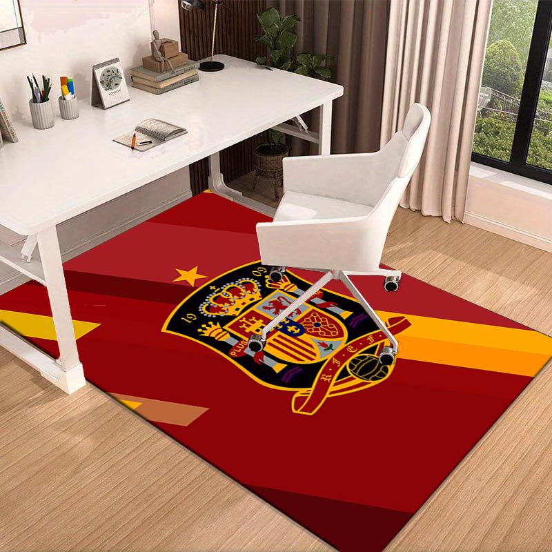 Spain's Royal Emblem Printed Area Rug for Office, Chair Rug, Decorative Carpet Floor Mat, Large Size Fan Gifts Christmas Gifts