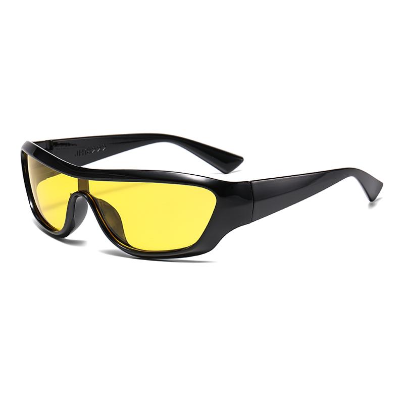 Futuristic One-Piece Mirror Personalized Sunglasses Women Men Steampunk Goggles Rave Party Glasses Uv400