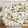 Vintage Pilz Duschvorhang Böhmisch Botanisch Schmetterling Tierwelt Blatt Blume Polyester Stoff Badezimmer Dekor Vorhänge Set