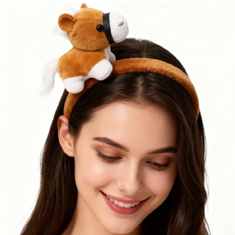 Year of Horse Costume Headpiece Stretchy Fabric Hairband For Adult Children Theater Performances Festival Dressingup