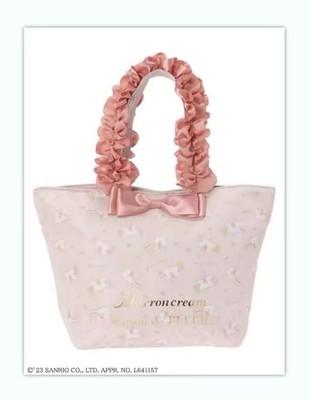 Sanrio X Maison De FLEUR Maron Cream Pink Tote Bag Ruffle Handle