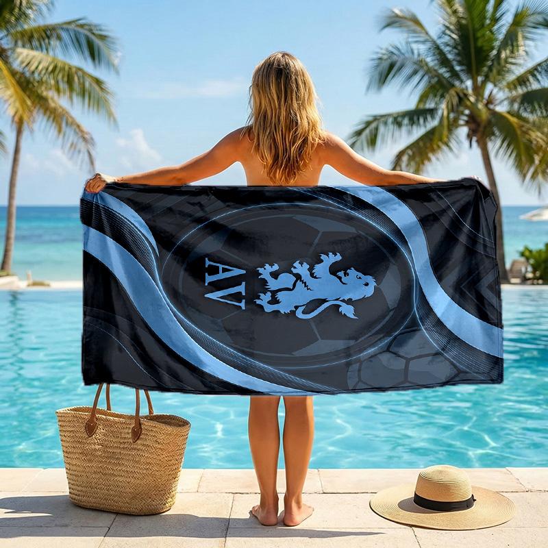 Serviette de Plage Aston Villa Football Serviette d'Été Douce en Microfibre Séchage Rapide Absorbante pour Plage Piscine Voyage