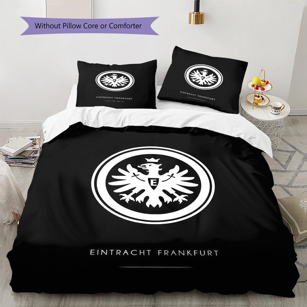 Eintracht Frankfurt Muster Bettwäsche Bettdecken-Set Heimdekoration Geschenk (1 Bettbezug + 2 Kissenbezüge (ohne Füllung))