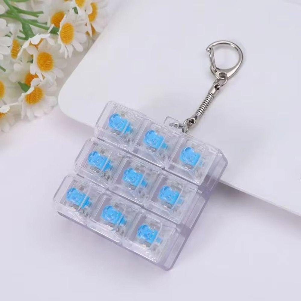 Clear Clicker LED Keyboard Key Toy Colorful Keycap Button Finger Clicker Toys Anti-Stress