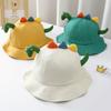 Kids 3D Dinosaur Cartoon Bucket Hat Brushed Cotton Unisex Children Sun Hat For Spring And Autumn