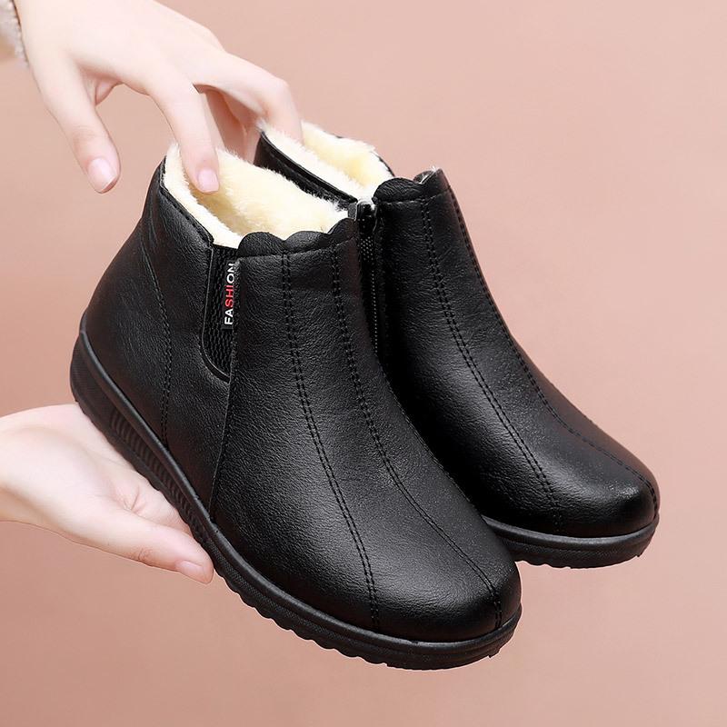 New Autumn and Winter Women's Waterproof Non-slip Short Boots Flat Soft Sole Warm Ladies Casual Boots