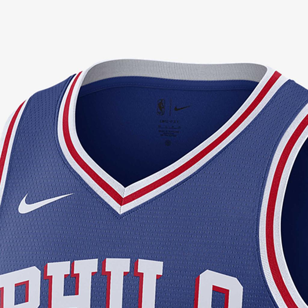 Nike NBA Philadelphia 76Ers Icon Edition Jersey Rush Blue/University Red/White Men Streetwear DN2018-405