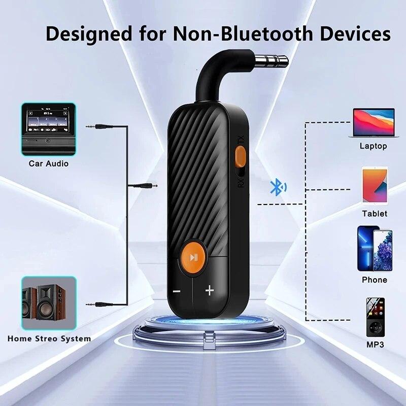 2 In 1 Wireless Bluetooth 5.0 Receiver Transmitter Adapter 3.5mm Jack For Car Music Audio Aux A2dp Headphone Reciever Handsfree