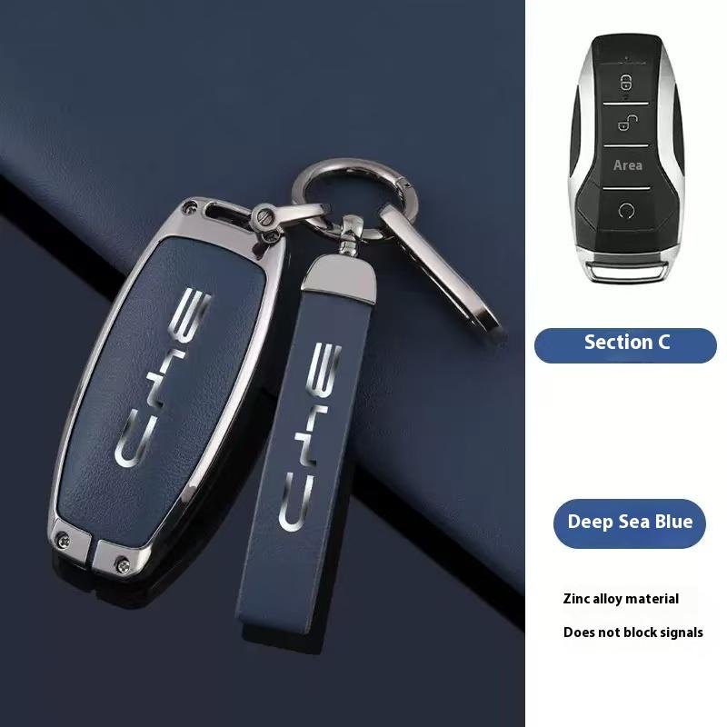 Zinc Alloy Car Key Case, Suitable For Byd Atto 3 Han Ev Dolphin Lied Tang Dm Qin Plus Song Pro Max Yuan Car Key Protection Case