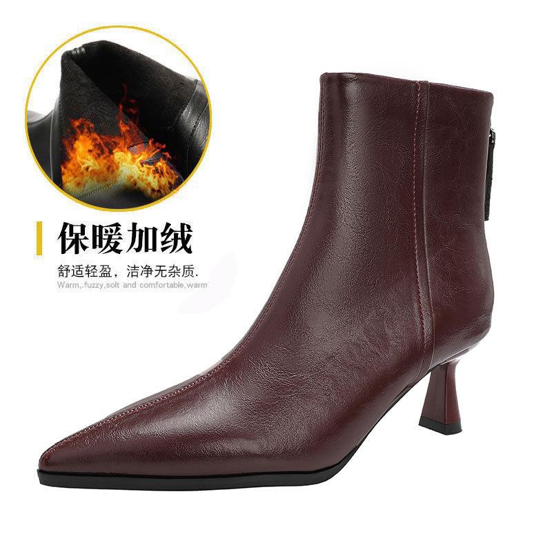 Women Shoes 2026 Fashion Comfortable Pointed Short Boots High Quality Women's Boots Luxury Shoes for Women Zip Shoes Botas Mujer