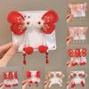 1 Pair 2025 Children's New Year Hair Clips Red Hair Accessories Kawaii Hairpin  for Girls Kids
